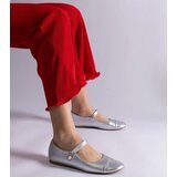Gemre Silver ballet flats with patent toe fastened with Velcro Jaures | shoptok.hr