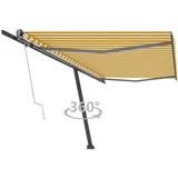vidaXL Prostostoječa avtomatska tenda 500x300cm rumena/bela, (20966007)