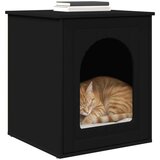vidaXL Mačja hiša Črna 53 x 52 x 60 cm Konstruiran les, (5000111102) | Shoptok.si
