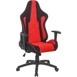 GAMING STOL umetna masa, tekstil rdeča, črna