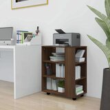 vidaXL Omarica na kolesih rjav hrast 60x35x75 cm konstruiran les | Shoptok.si