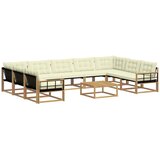 vidaXL Zunanja garnitura za sedenje z blazino 10 pcs Bela in krem, (5000271454) | Shoptok.si