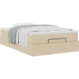  Otomanski okvir kreveta s madracem krem 120x200cm od tkanine | shoptok.hr