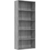 Maison Chic Knjižna omara - Knjižni regal 5-nadstropna siva sonoma 80x30x189 cm konstr. les, (21724653) Cene