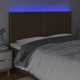  LED uzglavlje tamnosmeđe 180x5x118/128 cm od tkanine | shoptok.hr