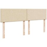 vidaXL Otomanski posteljni okvir z vzmetnico krem 160x200 cm blago | Shoptok.si