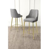 Hanah home set od 6 barskih stolica Tera, siva tkanina Babyface, zlatne metalne noge | Eponuda.com