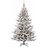  Umjetno božićno drvce s kuglicom 150 cm 150 LED lampica - Zelena i bijela 150 cm s LED-ima i ružičastim lopticama | shoptok.hr