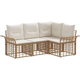  Set vanjskih sofa 4 pcs Prirodna i krema bijela Poliester | shoptok.hr