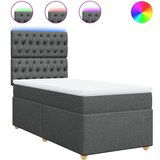 Maison Chic Box spring postelja - Vzmetna postelja z vzmetnico temno siva 100x200 cm blago SL10357, (21906015) | Shoptok.si