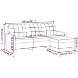 Trosjed s tabureom sivi 180 cm od umjetne kože | shoptok.hr