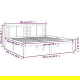  Posteljni okvir siv iz trdne borovine 200x200 cm, (20646394) | Shoptok.si