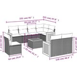  9-dijelni set vrtnih sofa s jastucima bež od poliratana | shoptok.hr