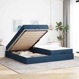  Posteljni okvir z vzmetnico z vzmetnico 2 pcs Modra blago, (5000126984) | Shoptok.si