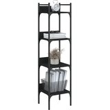 Police za knjige 4 razine crne 35x30x138,5 cm konstruirano drvo | shoptok.hr