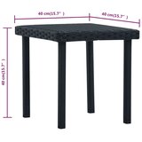  Vrtni stolić za čaj crni 40 x 40 x 40 cm od poliratana | Eponuda.com
