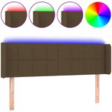 Maison Chic led posteljno vzglavje - vzglavna omarica - nočna omarica temno rjavo 147x16x78/88 cm blago, (21711095) | Shoptok.si