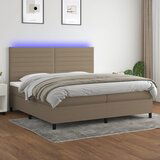  The Living Store Box spring postelja z vzmetnico LED taupe 200x200 cm blago - Box Spring Postelja, (21497038) | Shoptok.si