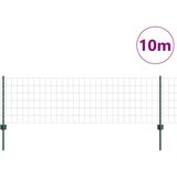 vidaXL Euro Ograja s 5 U stebrički Zelena 0.6x10 m jeklo | Shoptok.si