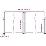  Zložljiva stranska tenda bež 120x600 cm | Shoptok.si