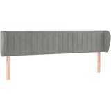  Uzglavlje s ušima svjetlosivo 183x23x78/88 cm baršunasto | shoptok.hr