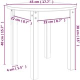  Stolić za kavu sivi Ø 45x40 cm od masivne borovine | shoptok.hr