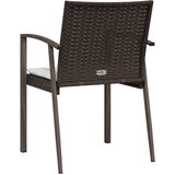  Vrtne stolice s jastucima 4 kom smeđe 56,5x57x83 cm poliratan | shoptok.hr