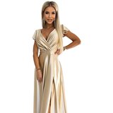 Numoco Women's satin long dress with neckline | Shoptok.si
