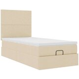 vidaXL otomanski okvir kreveta s madraca krem 80x200cm od tkanine | shoptok.hr