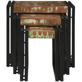  Stol za slaganje 3 pcs Čvrsto drvo recikliranog drva i metal | shoptok.hr
