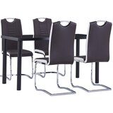 vidaXL Jedilna garnitura 5-delna umetno usnje rjava, (21003926) | Shoptok.si