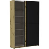 P & B omara z drsnimi vrati, črna, barve hrasta | Shoptok.si