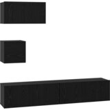 vidaXL Set TV jedinica Ostalo s pohranom s vratima 4 pcs Crni hrast 80 x 30 x 30 cm | shoptok.hr