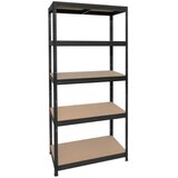  Regal za teški teret 180x90x35 cm, 5 polica, nosivost 1000 kg, crni | shoptok.hr