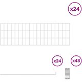  Ograda za vrt s kolčićima 24 pcs 95 x 30 cm Mesh Srebrna | Eponuda.com