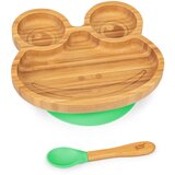 Klarstein dječji set za jelo, tanjur i žlica od bambusa, 250 ml, uključujući usisnu ča&scaron;icu, 18 &times; 18 cm cijene