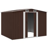  Vrtna skladiščna lopa rjava 257x205x178 cm jeklena | Shoptok.si