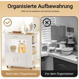 SoBuy kuhinjska omarica na kolesih v beli barvi v skandinavskem slogu, (20814666) | Shoptok.si