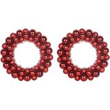  Vijenci s božićnim kuglicama 2 pcs Crvena 33 x 33 x 7 cm | Eponuda.ba