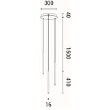  LED luster na sajli CASCADE LED/6W/230V 3000K prečnika 30 cm | Eponuda.com