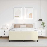 Krevetna konstrukcija s madracem Krema 140 x 190 cm tkanina | shoptok.hr