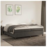  Box spring posteljni okvir temno siv 200x200 cm žamet | Shoptok.si