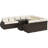  11-dijelni set vrtnih sofa od poliratana s jastucima smeđi | shoptok.hr