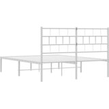  Metalni okvir za krevet s uzglavljem bijeli 150x200 cm | shoptok.hr