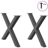  Noge za blagovaonski stol u obliku slova X, 2 kom, antracit, 90 x (72-73) cm, čelik | shoptok.hr