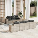 vidaXL 8-dijelni set vrtnih sofa od poliratana s jastucima svjetlosivi | shoptok.hr