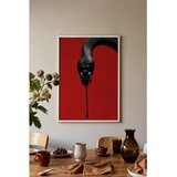 Wallxpert uramljena slika 115276, crna zmija na crvenoj pozadini, 50 x 70 cm, beli ram | Eponuda.com