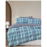 Mila Home Plava posteljina za bračni krevet/za produženi krevet s uključenom plahtom/4-dijelna 200x220 cm Ekose – Cijene