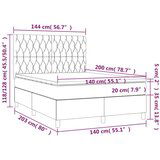  Box spring postelja z vzmetnico svetlo siva 140x200 cm blago, (20725491) | Shoptok.si