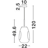 Nova Luce Staklena viseća svjetiljka u sjajno srebrnoj boji ø 22 cm Lava – | shoptok.hr